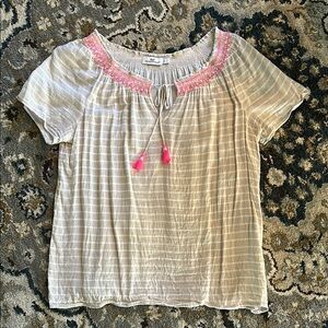 Hot pink and tan short sleeve Vineyard Vines , L